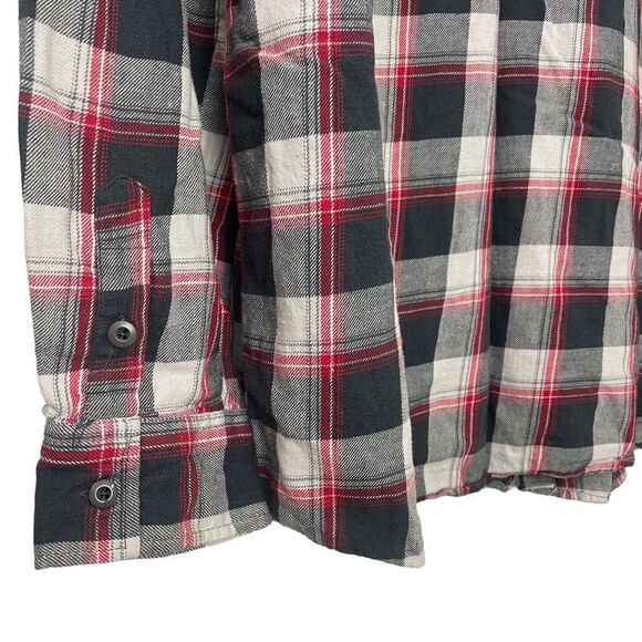 Elixir Black Gray Res Plaid Button Down/Up Long Sleeve Shirt 100% cotton XXL - Picture 5 of 10